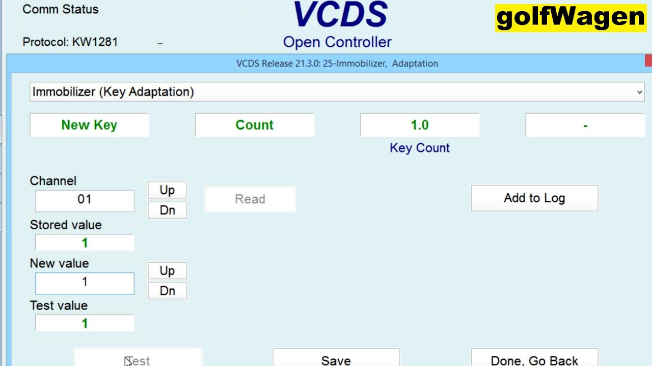 Адаптация ключа иммобилайзера VCDS
