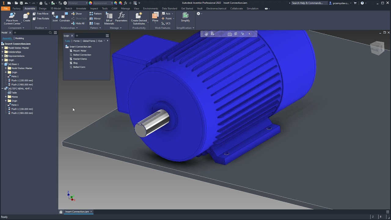 Autodesk Inventor - Generator Połączeń z iLogic część 5