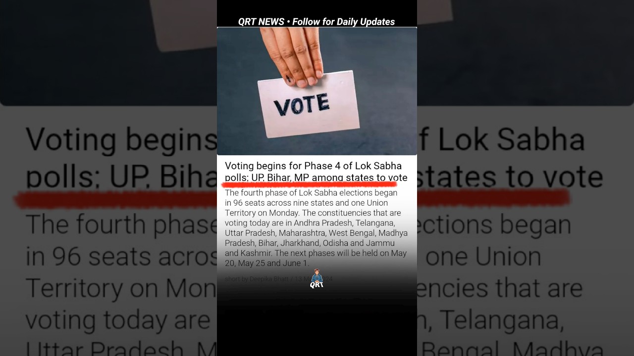 Voting begins for Loksabha elections 2024 : Phase 4 #politics #shortsnews #loksabhaelection2024