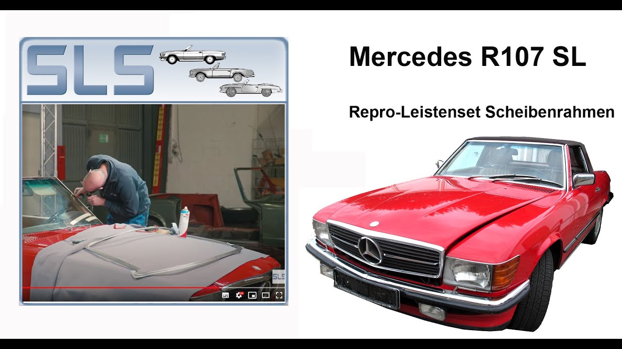Mercedes SL R107 Windschutzscheiben Rahmen Repro-Leistensatz Einbauversuch-passt oder passt nicht!