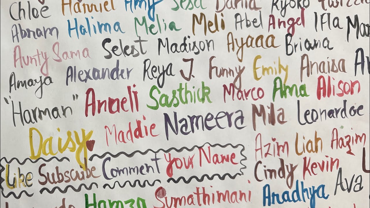 Lets write names with pant colours