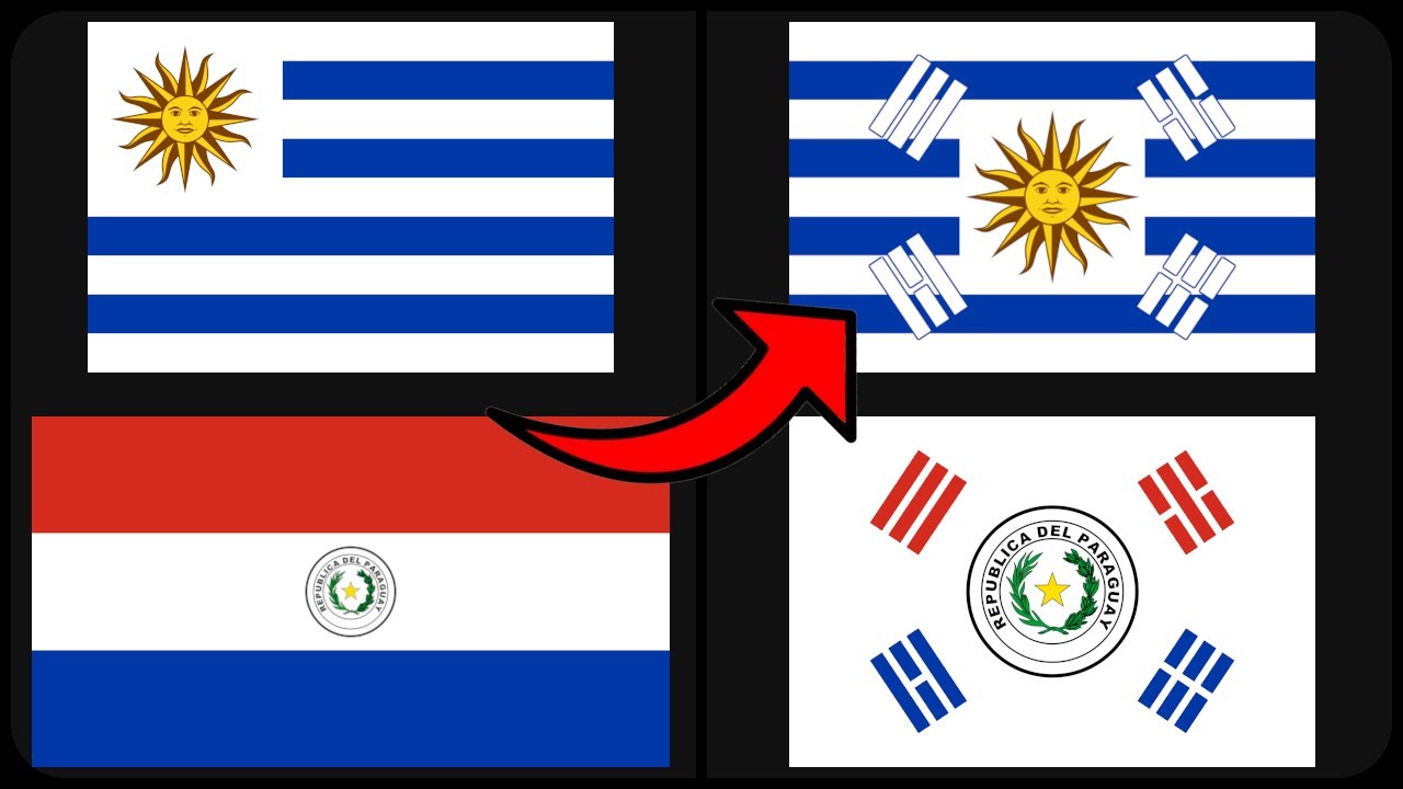 BANDEIRAS com a COREIA do SUL