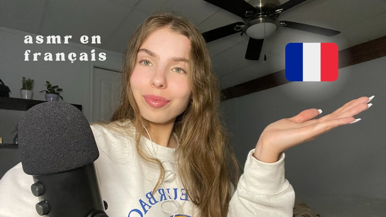 ASMR language in french (brushing the mic + soft spoken)