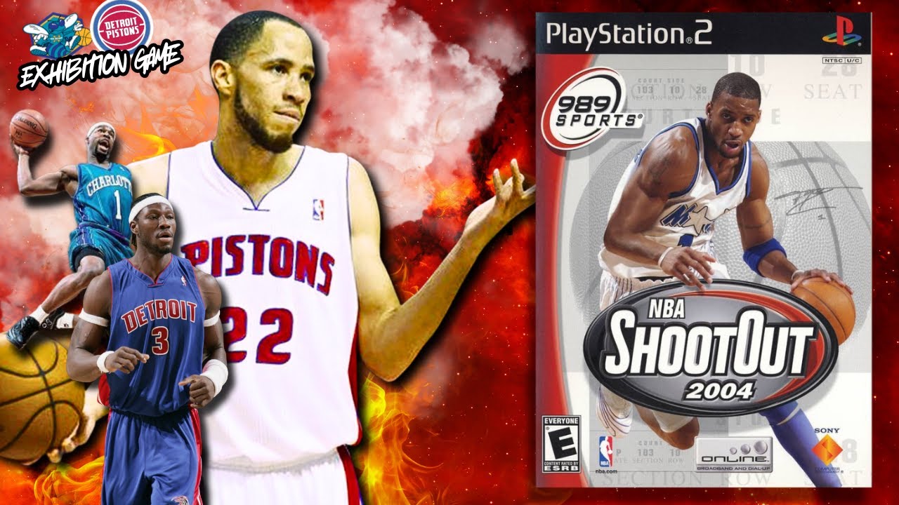 NBA Shootout 2004 PS2 Detroit Pistons vs New Orleans Hornets - No commentary