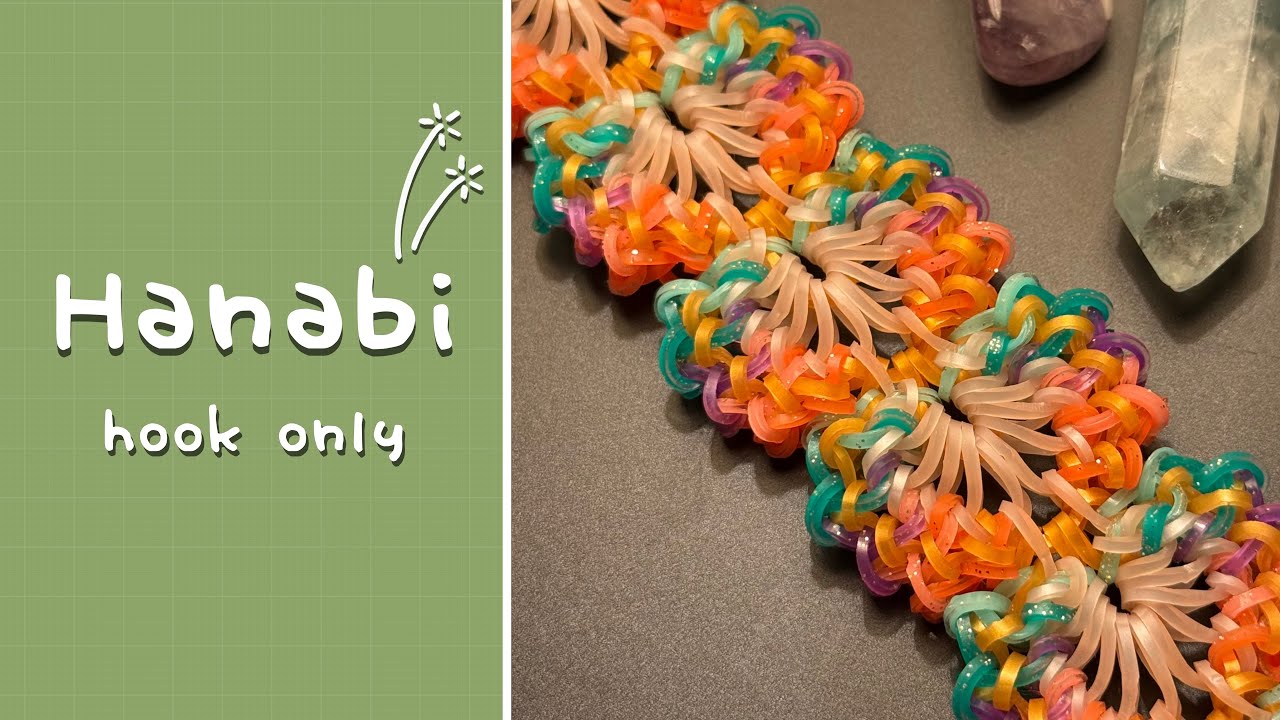 Браслет «Ханаби» на станке Rainbow Loom | Только крючок
