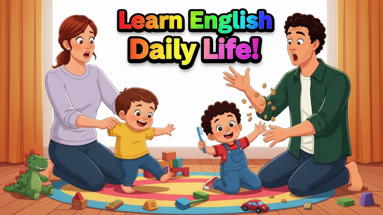 Daily Family Life in English | Learn Morning and Evening Routines | For Beginners