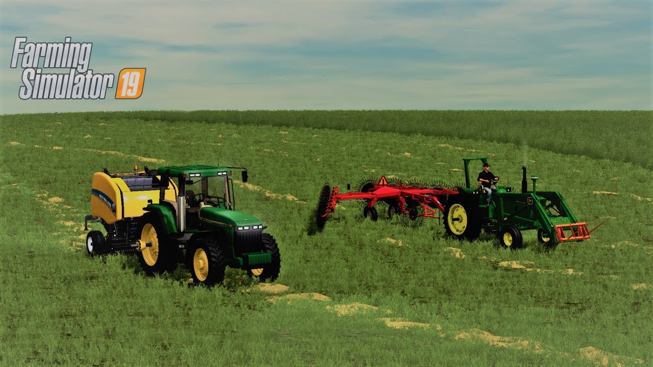 HELPING JAKE RAKE & BALE HAY CAN WE BEAT THE RAIN! (ROLEPLAY) FARMING SIMULATOR 19