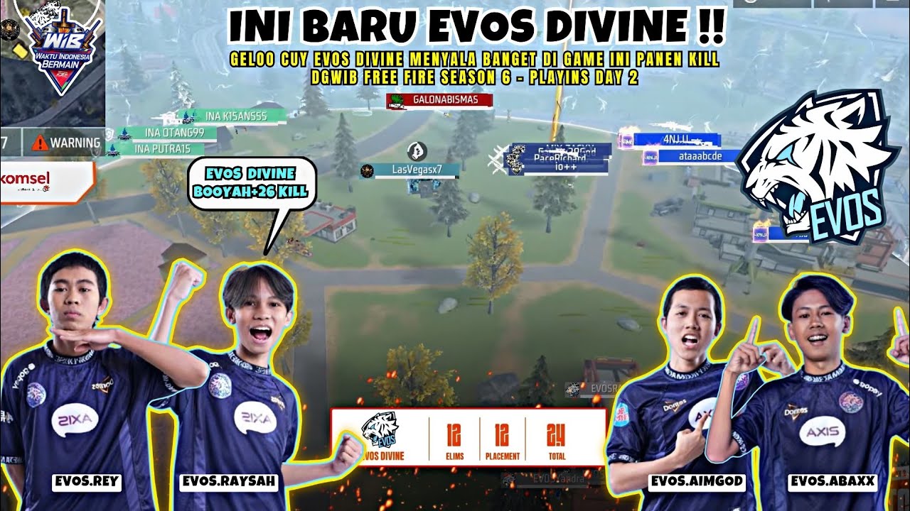 EVOS NGAMUK‼️BOOYAH + 26 KILL DGWIB FREE FIRE SEASON 26 - PLAYINS DAY 2