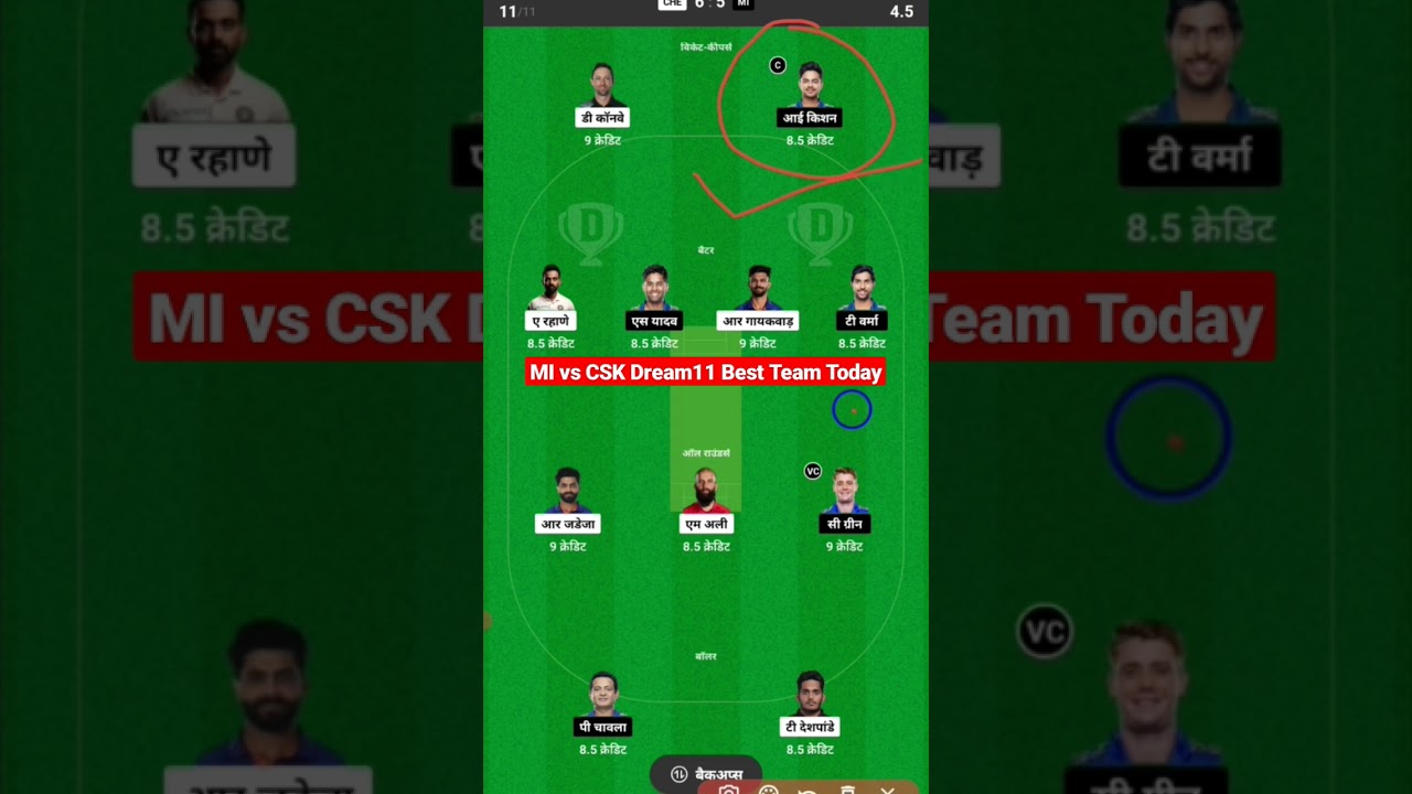 MI vs CSK Dream11 Team | MI vs CSK Best Dream11 Team | IPL 2023 Match | MI vs CSK Dream11 Today