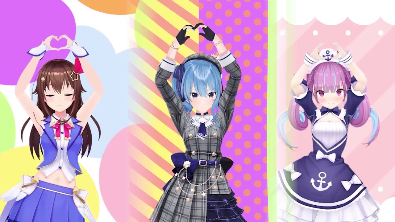 e-ma e-ma project / Hololive talents side-by-side [Tokino Sora, Hoshimati Suisei, Minato Aqua]