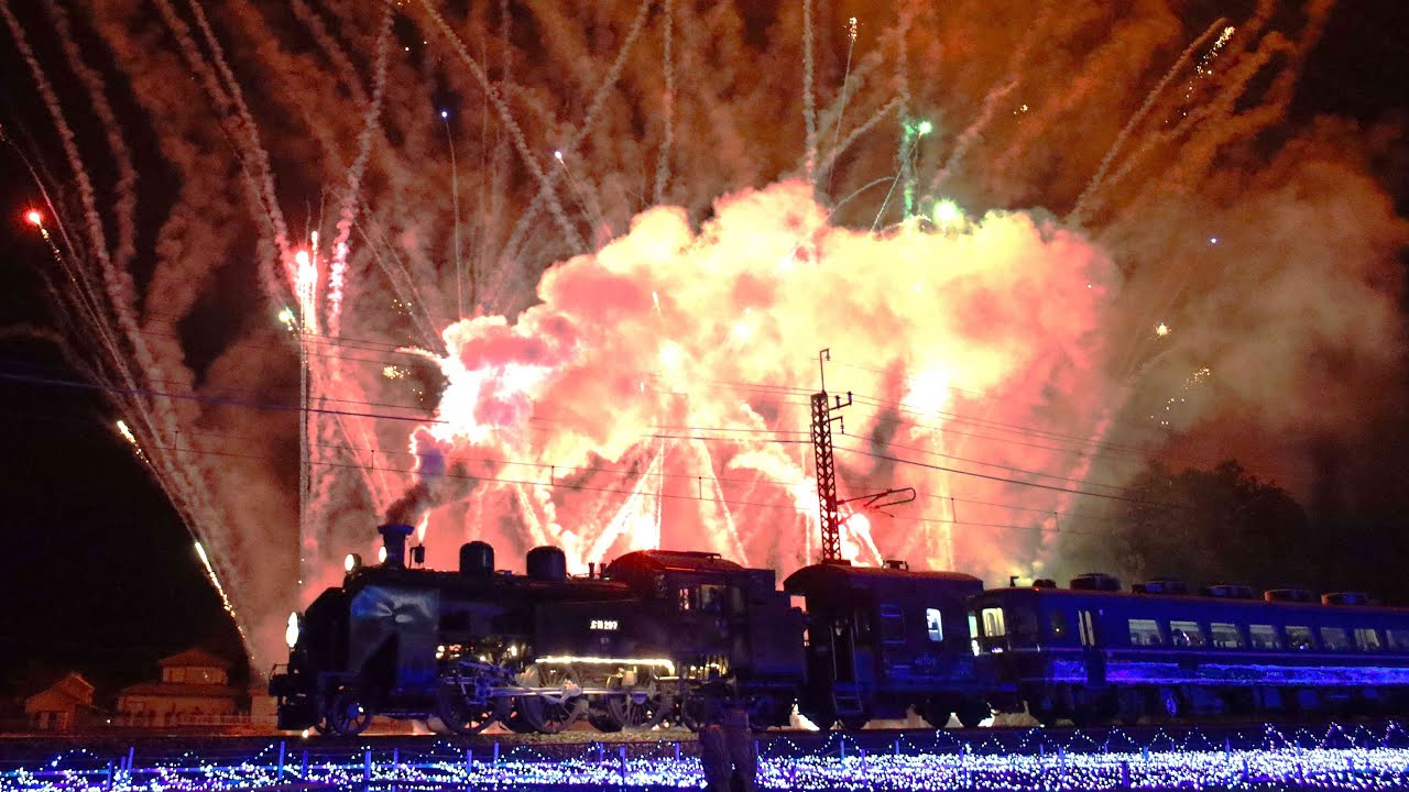 ＳＬ大樹　イルミネーション特別運行と倉ケ崎の花火　2025年12月