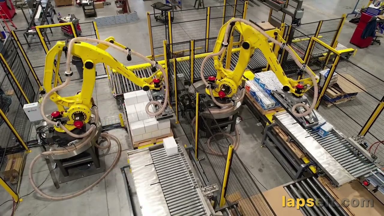 Hamrick Packaging Systems - Centralized Palletizing Timelapse (Drone)