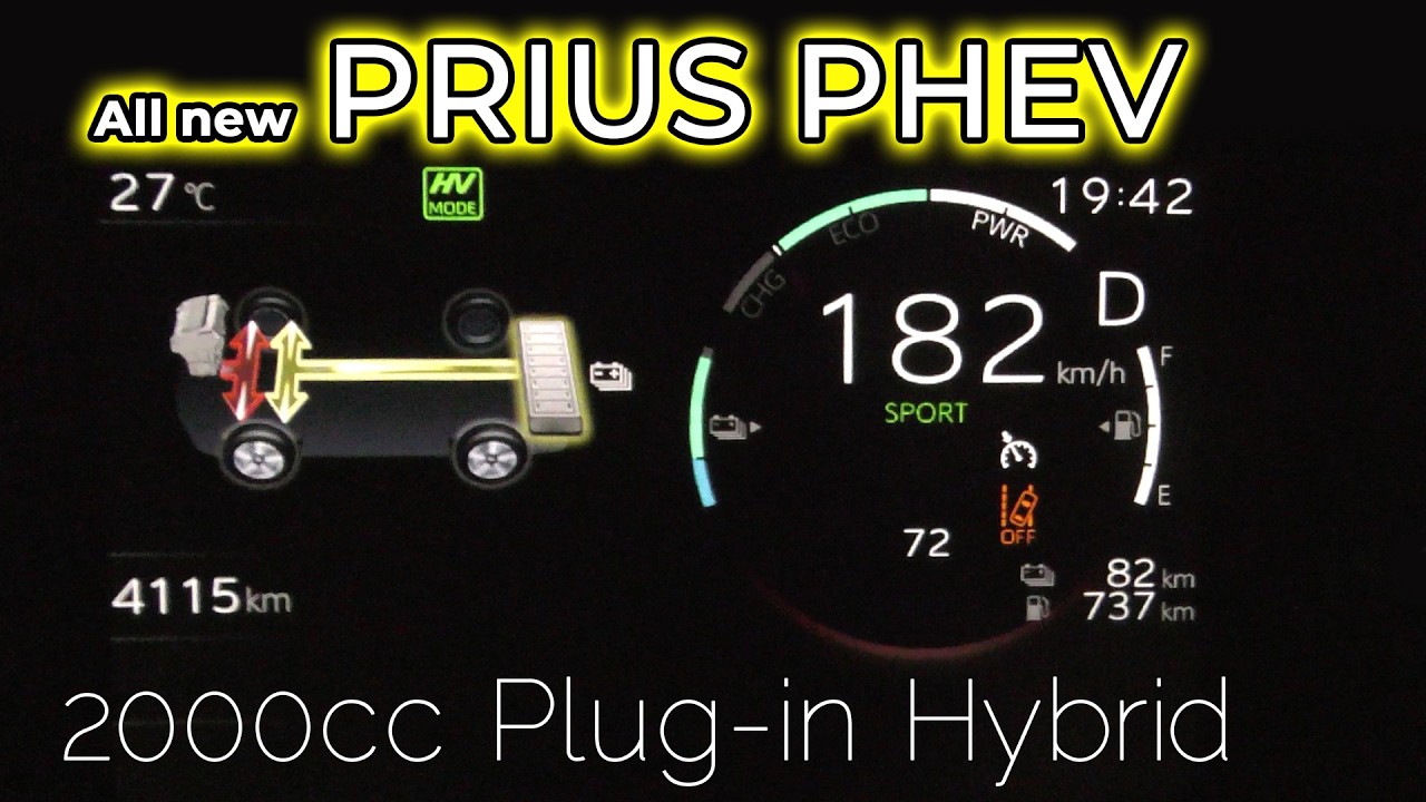 (2023y)  PRIUS PHEV  , acceleration test. Japan specification.up to max speed.Plug-in Hybrid