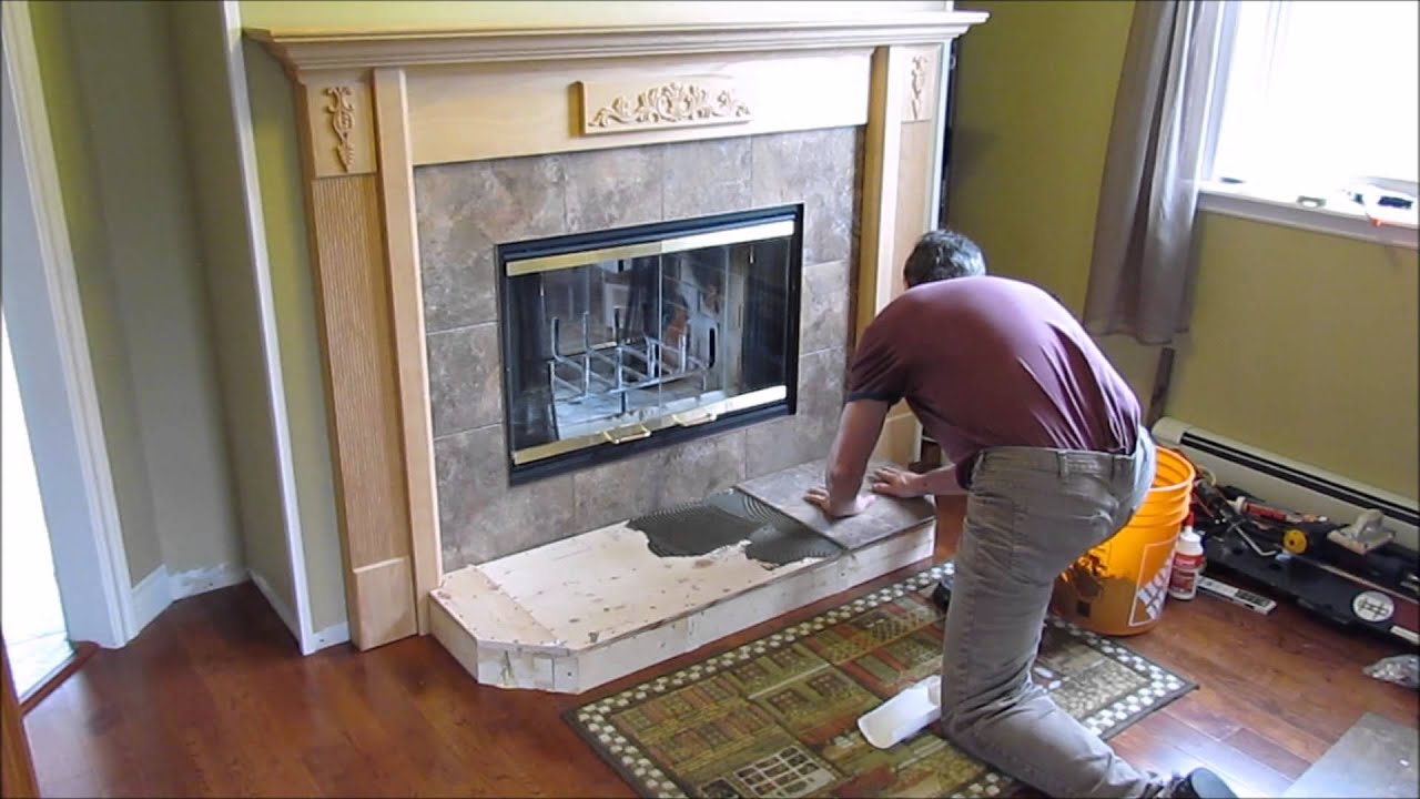 Fireplace Install #7 of 9, hearth and tile