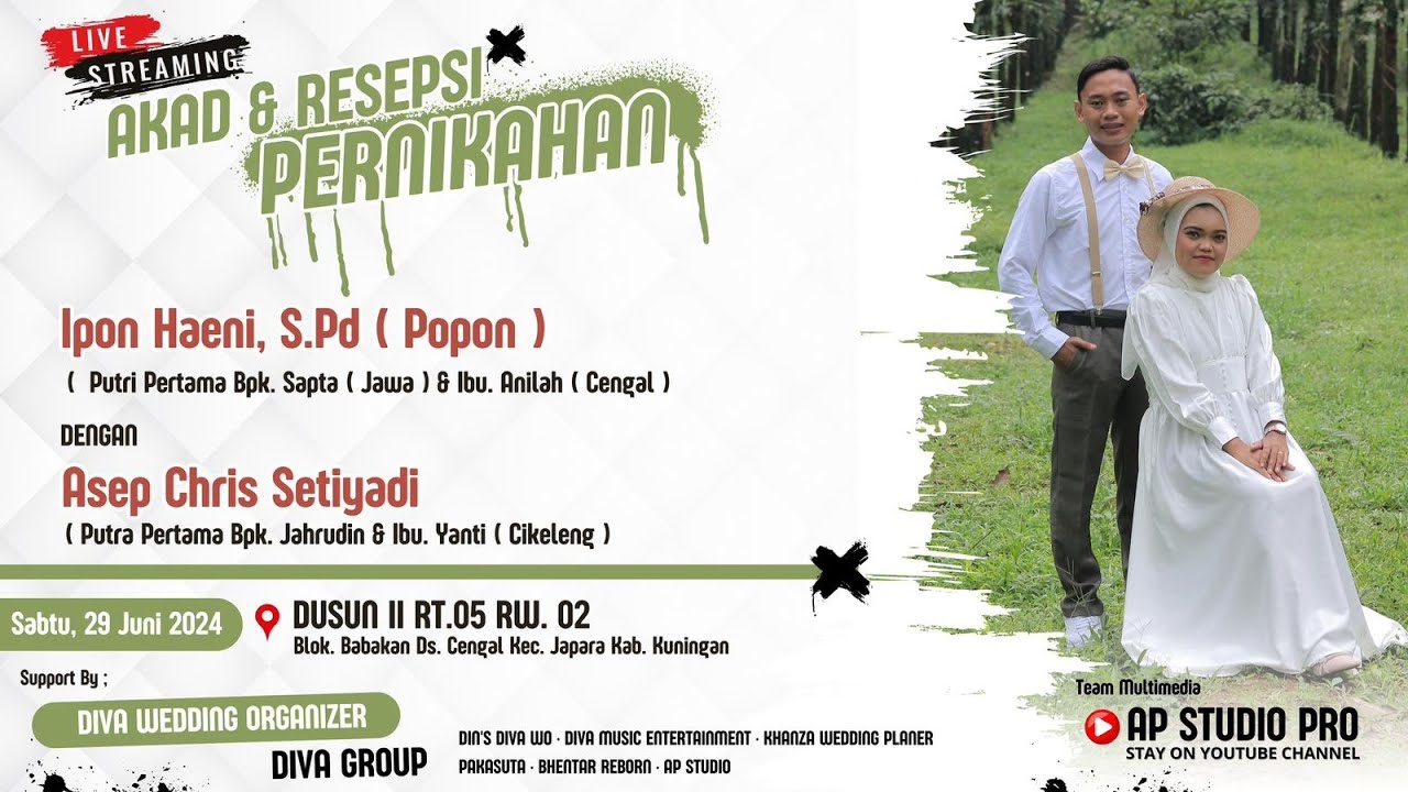 LIVE RESEPSI PERNIKAHAN 'IPON HAENI, S.Pd & ASEP CHRIS SETIYADI' | CENGAL  29 JUNI 2024