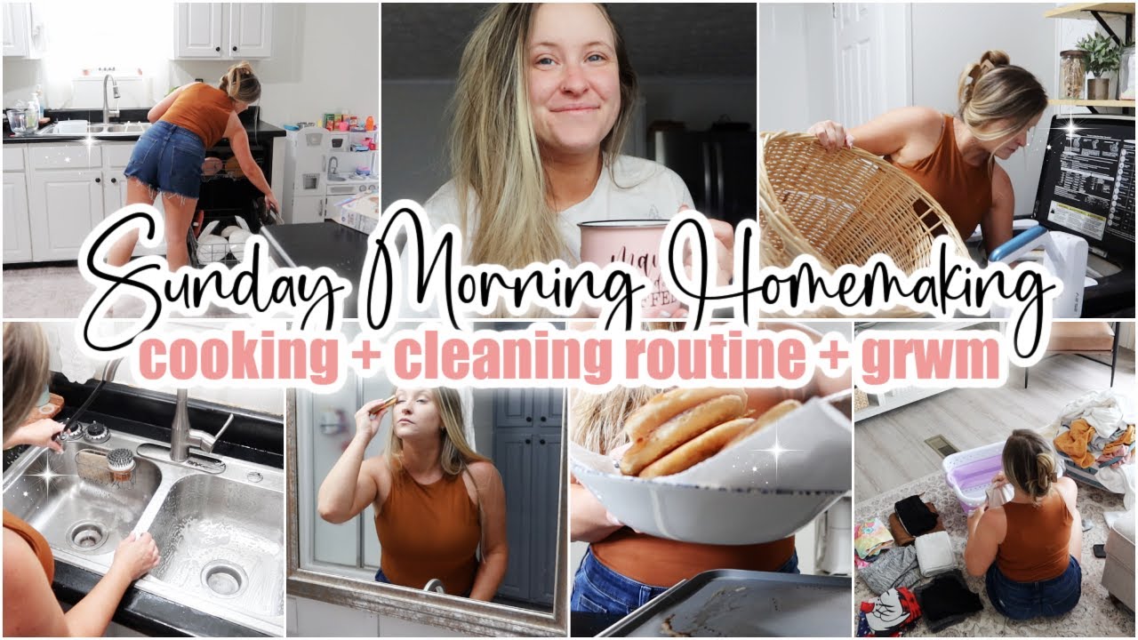 ✨SUNDAY MORNING HOMEMAKING // productive morning routine // cooking + cleaning routine