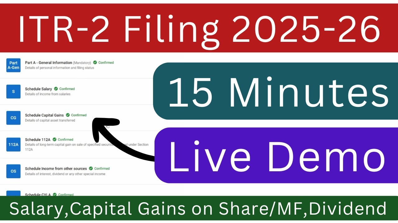 ITR 2 online filing AY 2025-26 for Salary and Capital gain or loss on Share/Stock/Mutual Fund