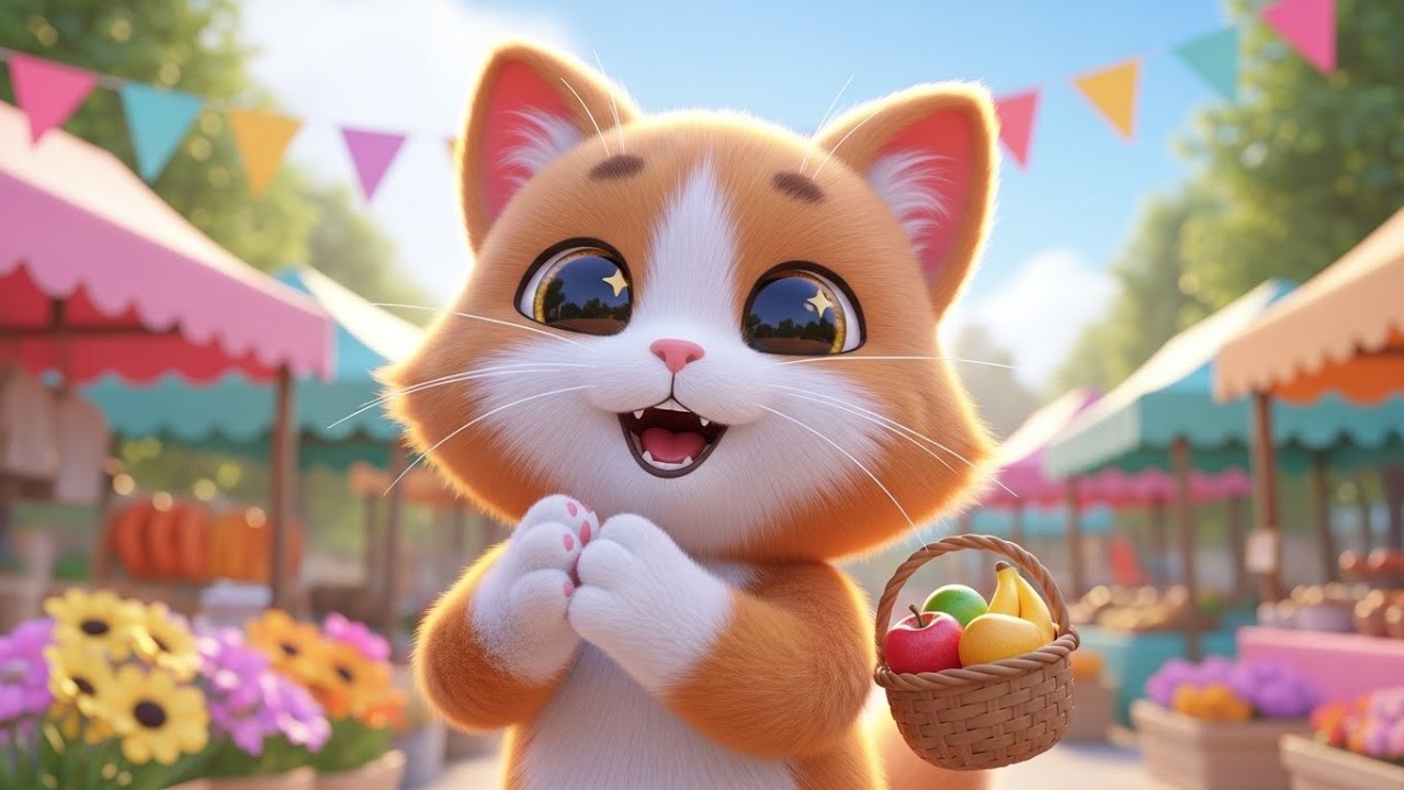 Китти отправляется за покупками на фруктовый рынок 🐱🍎🧺 | Мультфильм для детей и весёлые приключения