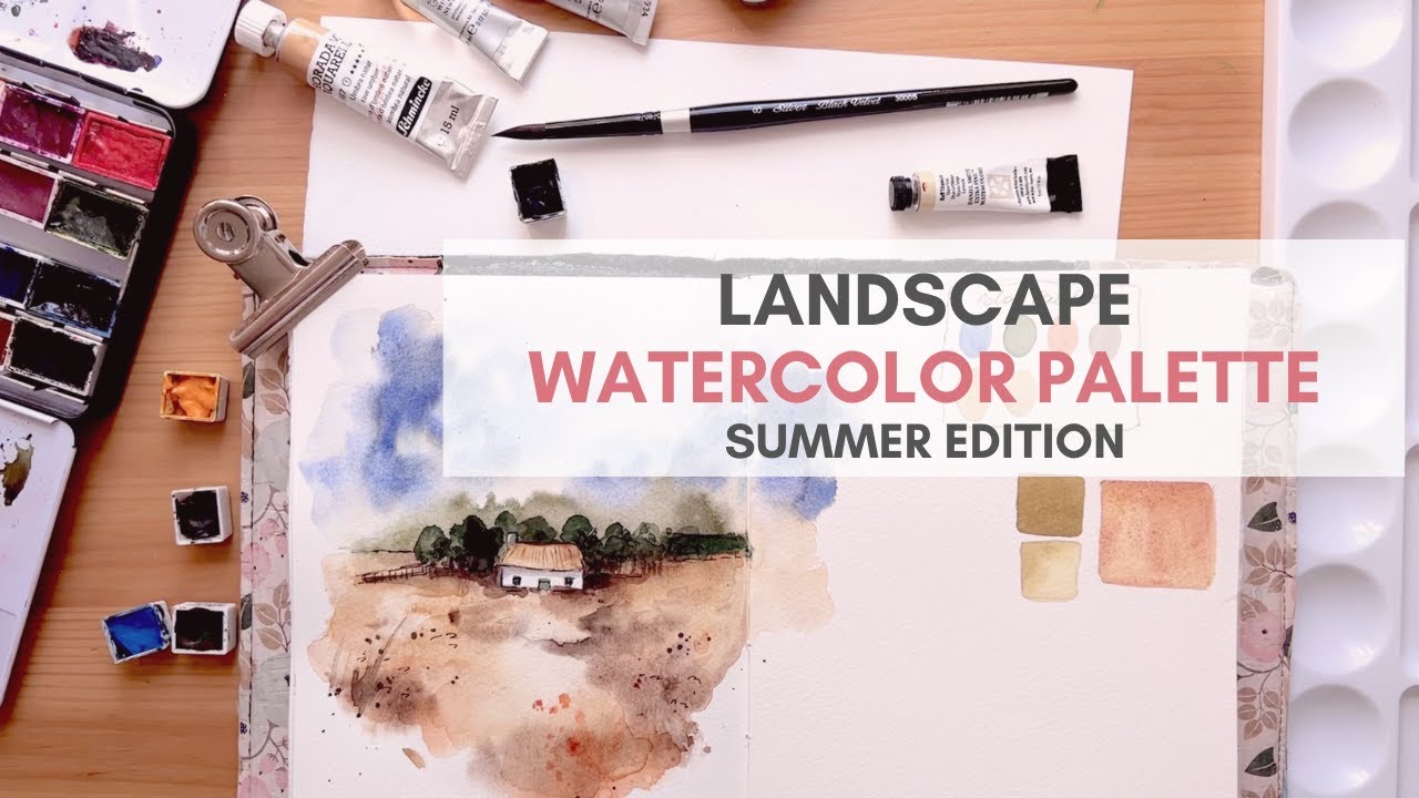 Setting up a new WATERCOLOR TRAVEL PALETTE + Sketchbook Landscape Painting