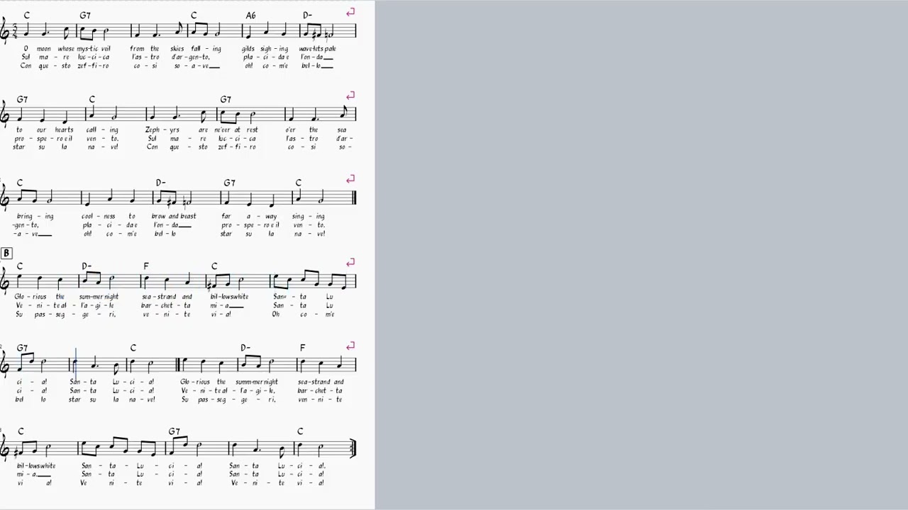 Spartiti Gratis: Santa Lucia