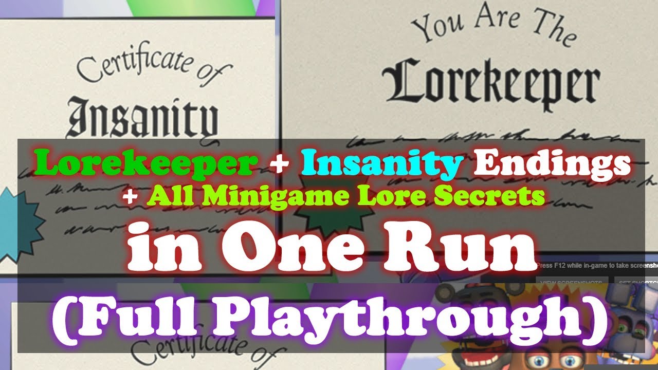 Lorekeeper + Insanity Endings + All Minigame Lore Secrets in One Run | Five Nights at Freddy's 6