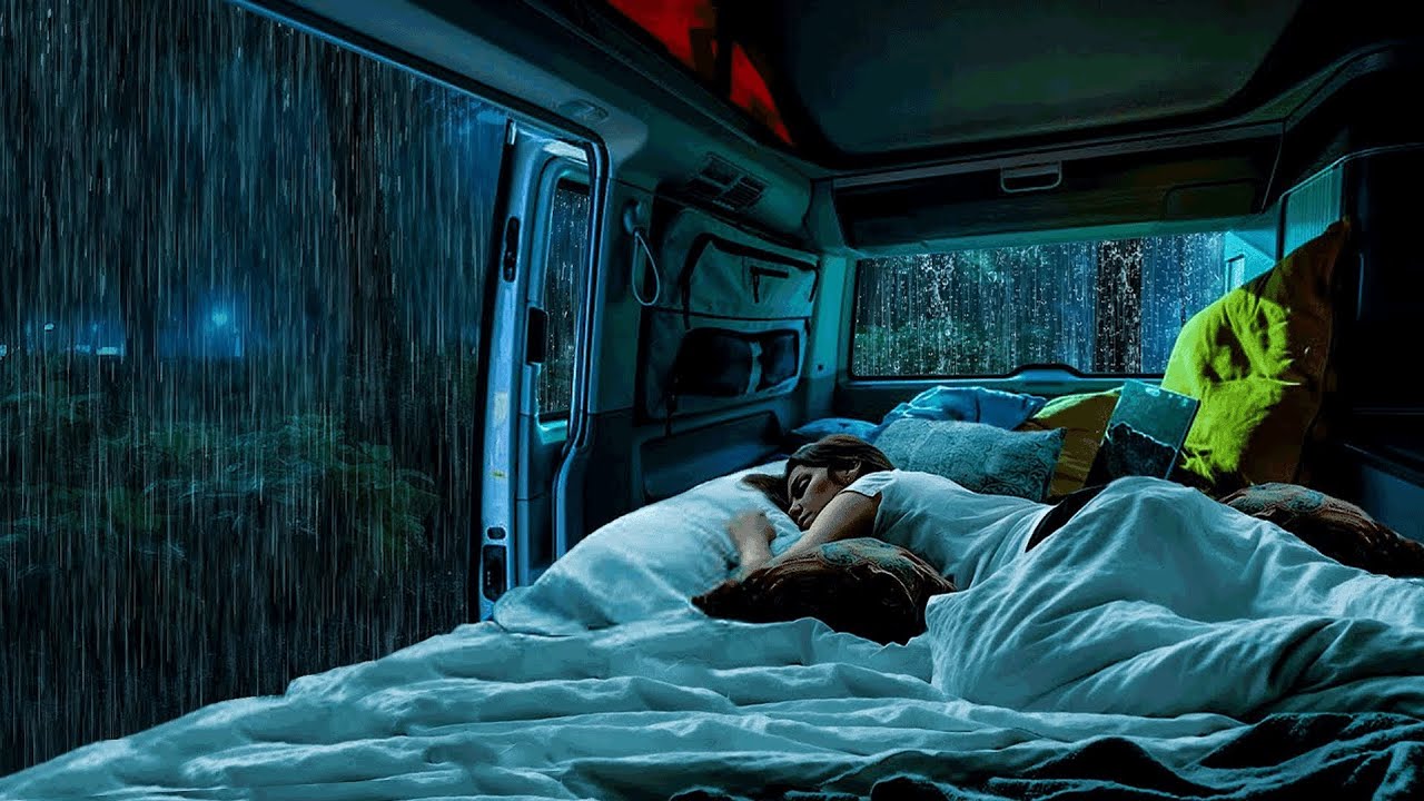 Rain Sounds for Sleeping - Soft Rain & Thunder on Cozy Car | Relaxing Sounds for Banishing Insomnia