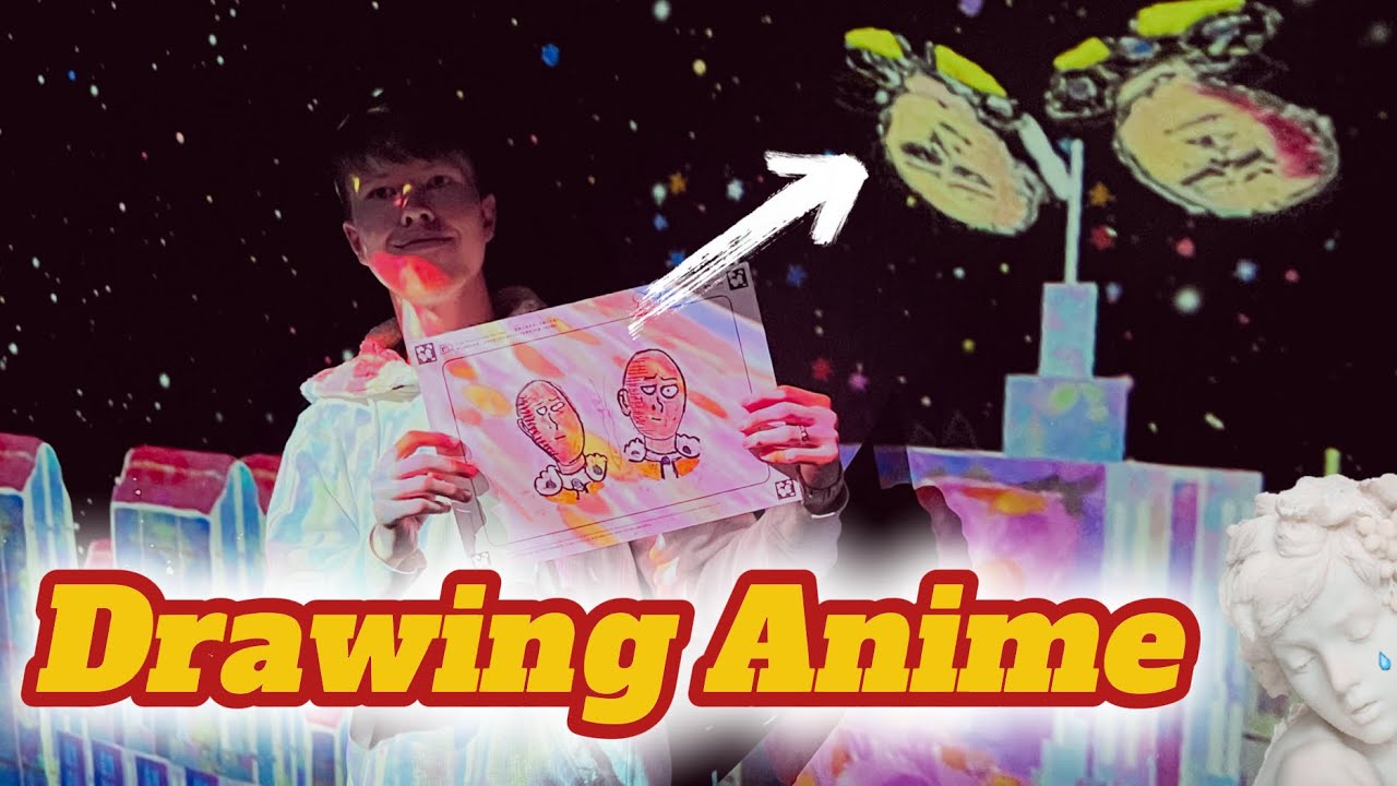 Drawing One Punch Man Season 3 in Teamlabs Planets