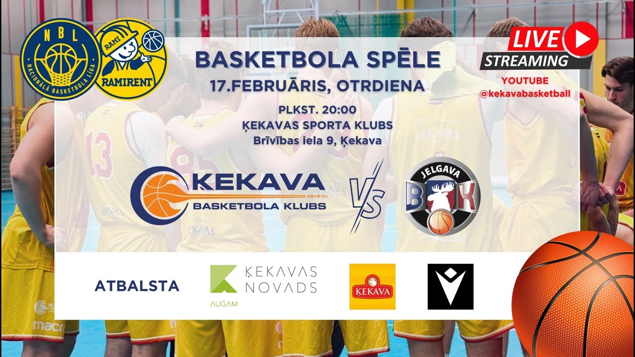 Ramirent Nacionālās basketbola līgas spēle BK Ķekava vs BK Jelgava