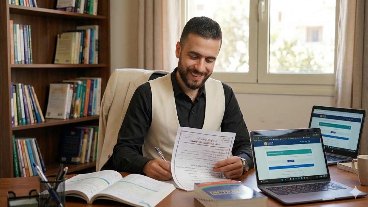 حل النموذج الاسترشادي الأول للغة الإنجليزية الصف الثالث الثانوي 