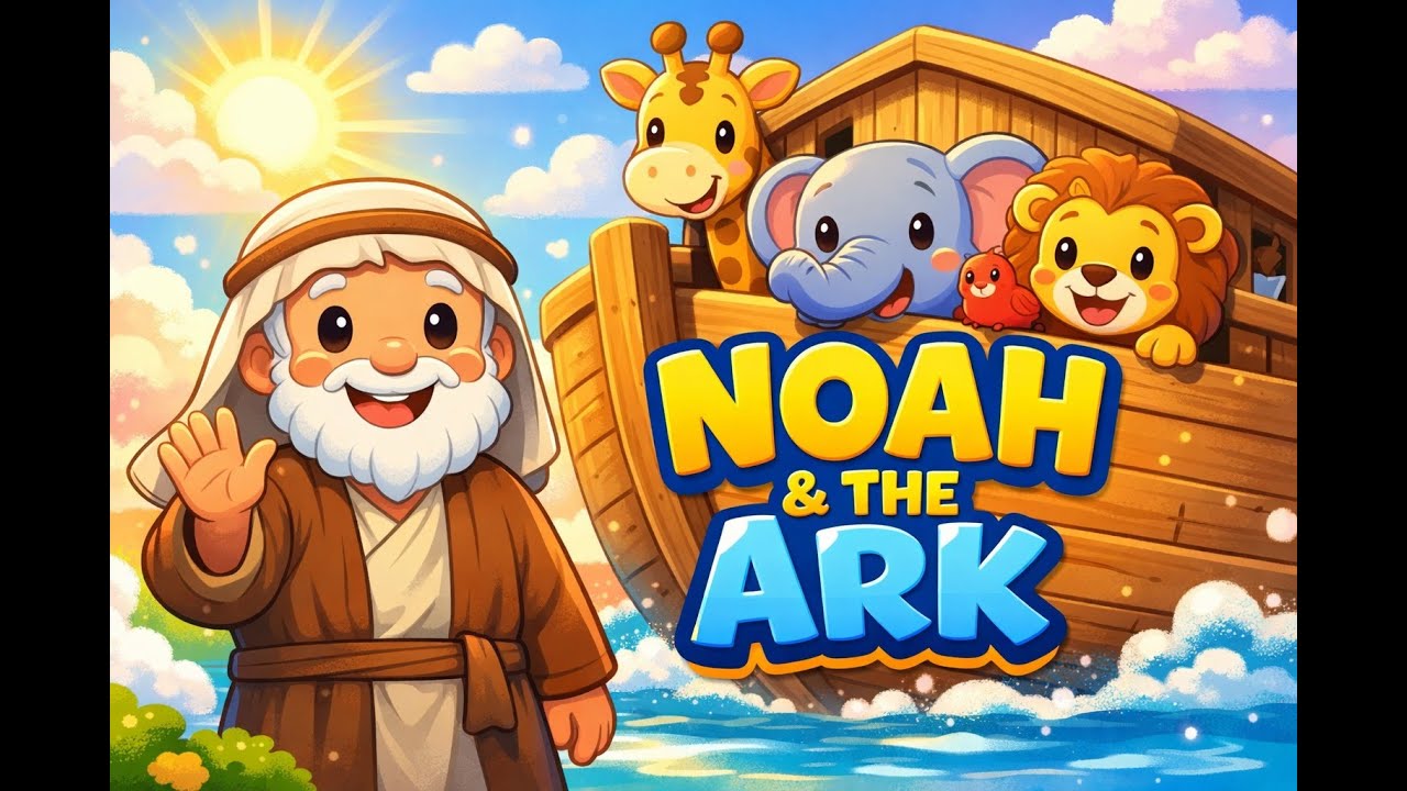 Noah & the Ark 🐘🐦 | Fun Bible Cartoon for Kids #biblestories #viralvideo #cartoon