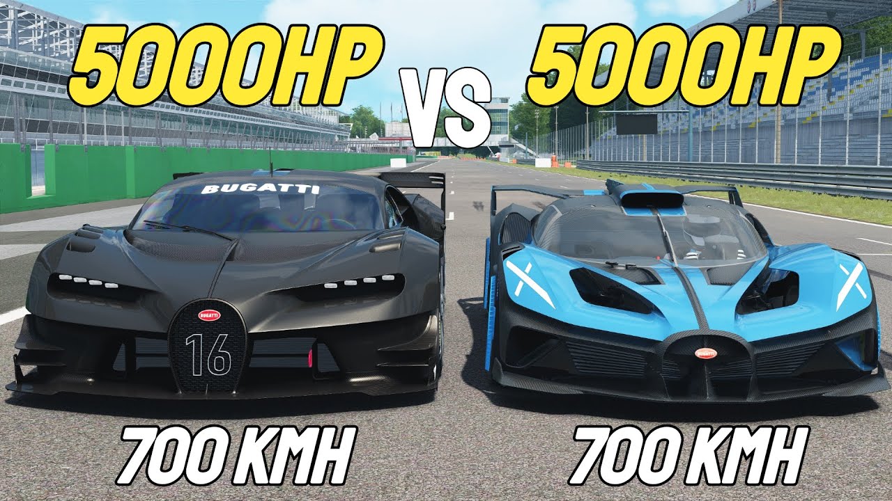5000HP Bugatti Bolide vs 5000HP Bugatti Vision GT RACE