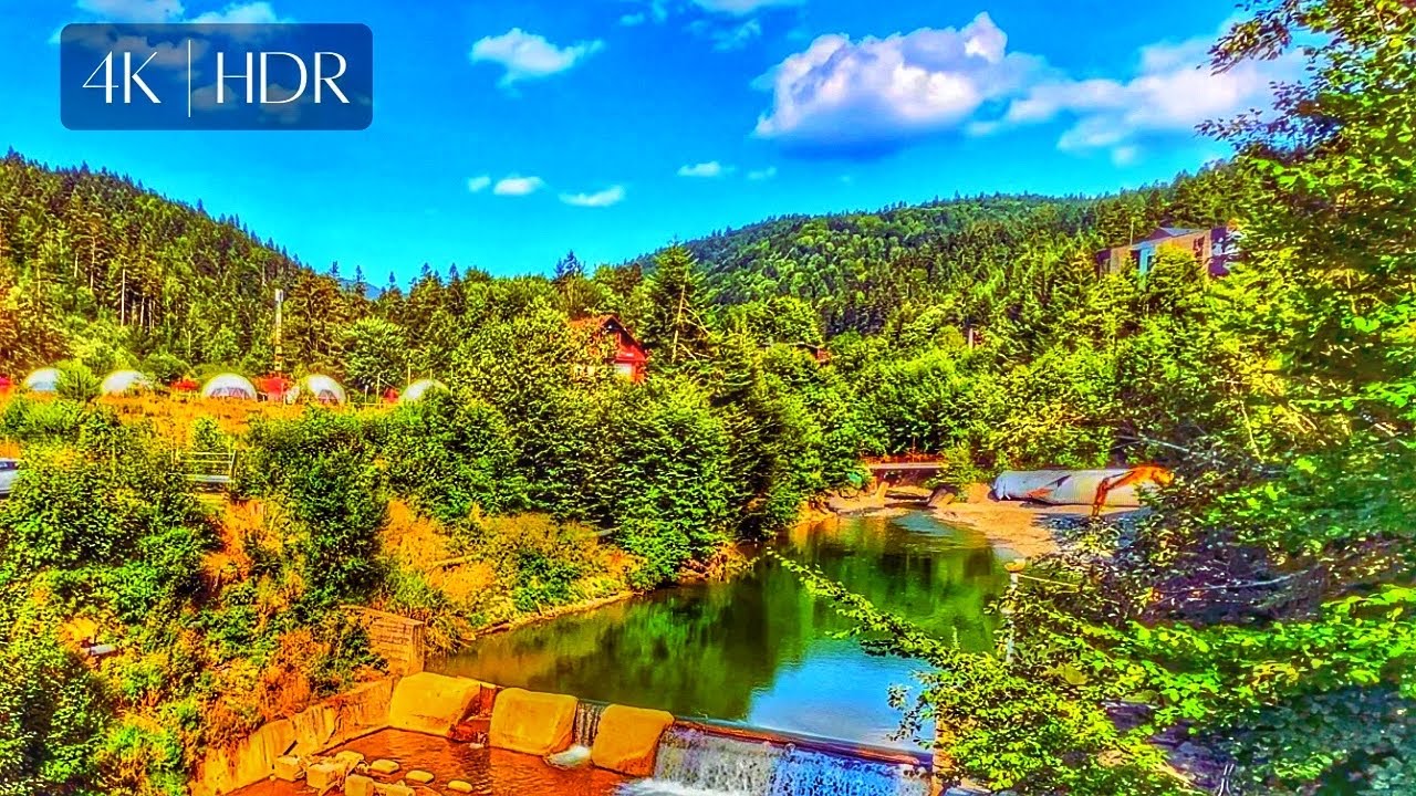 Exploring Carpathian Mountains | Romania, Azuga | HDR  Walking Tour
