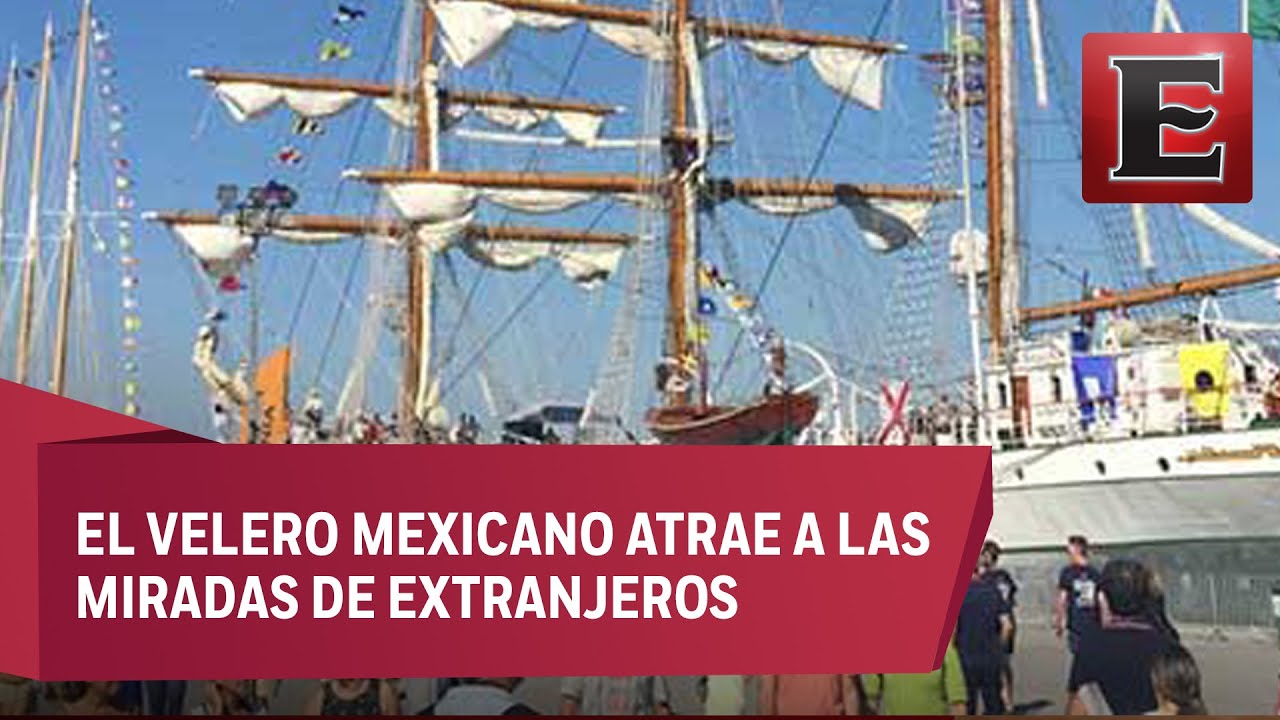 Buque escuela Cuauhtémoc irradia majestuosidad en Portugal