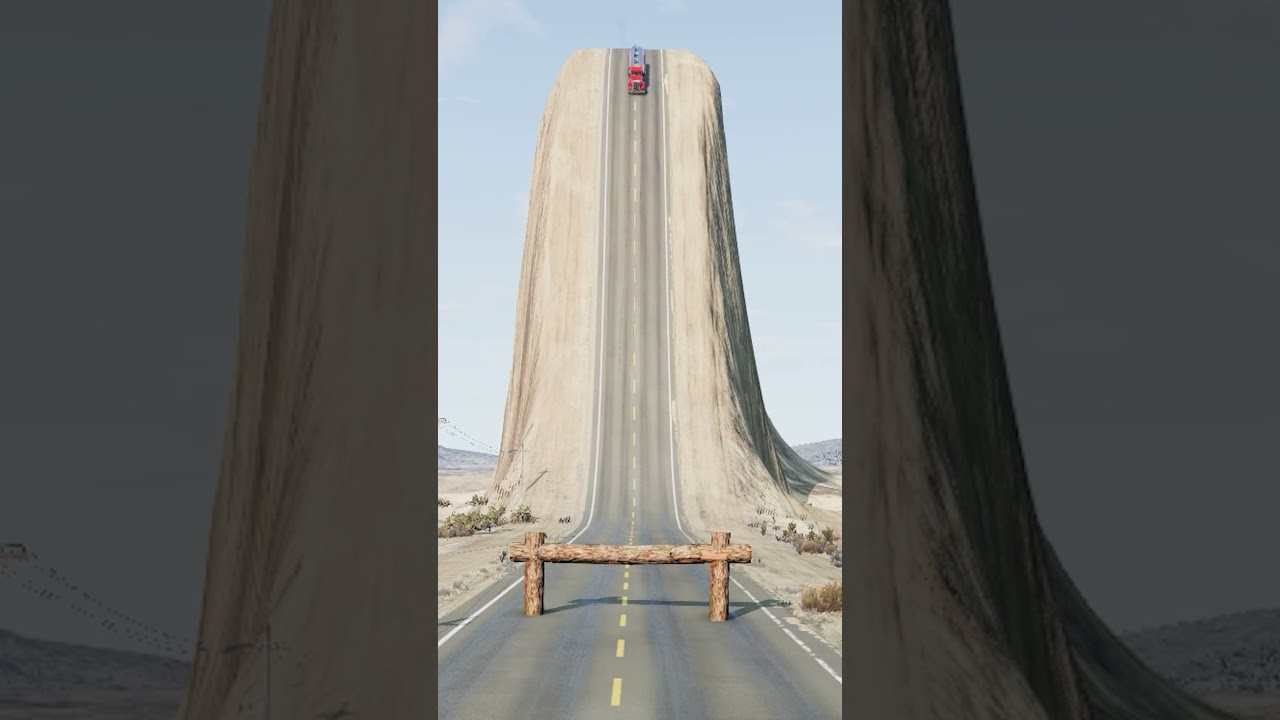 Cars vs log trap - BeamNG.Drive