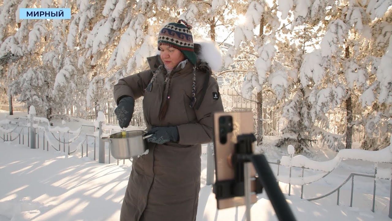 Зимнее вдохновение: фотограф из Алмазного приготовила мороженое в –35°С