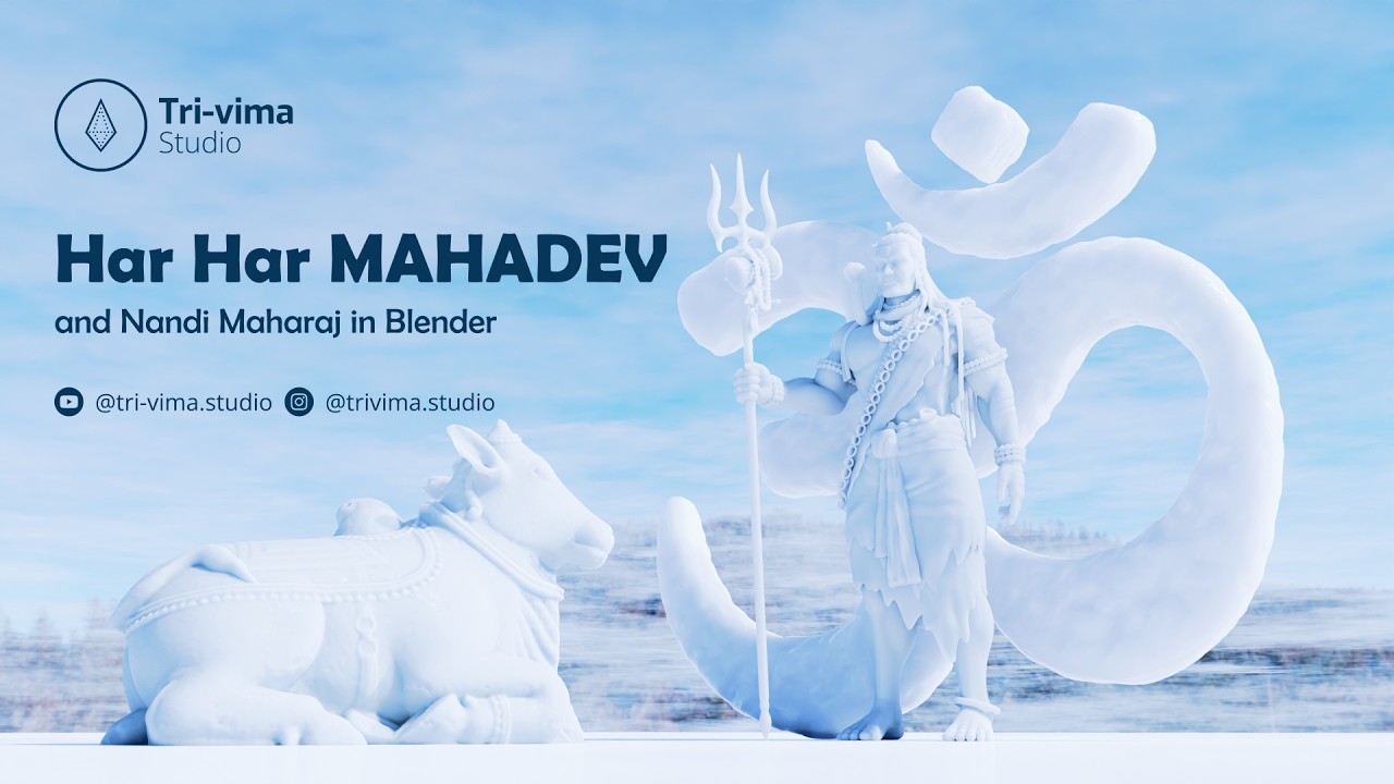 Har Har MAHADEV & Nandi Maharaj an Art in Blender | #Mahashivratri #HarharMahadev #Blender #3D