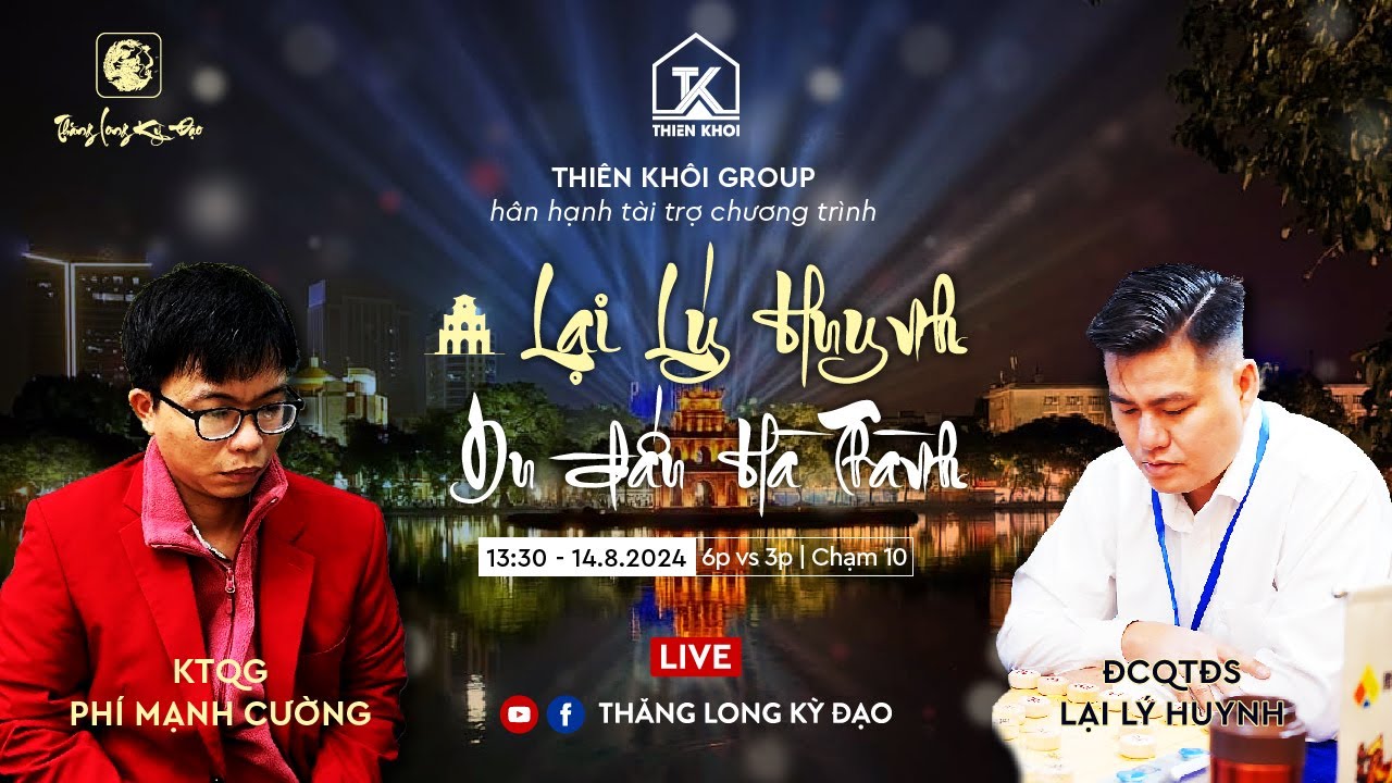 [Live CoTuong] ĐC QTĐS Lại Lý Huynh vs KTQG Phí Mạnh Cường | Cường đi tiên 6p-2,5p