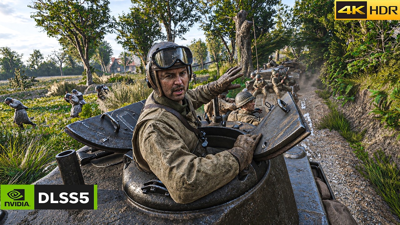 Call of Duty: WWII - OPERACJA COBRA 1944 | NIESAMOWITA ultrarealistyczna grafika DLSS 5 RTX 5090 ...
