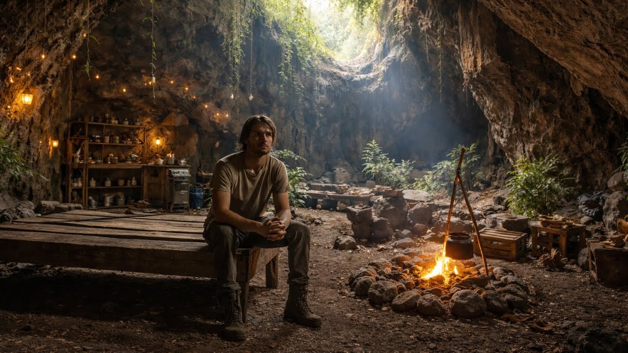 76 days designing a dwelling in a wooden cave, alone in the wilderness.
