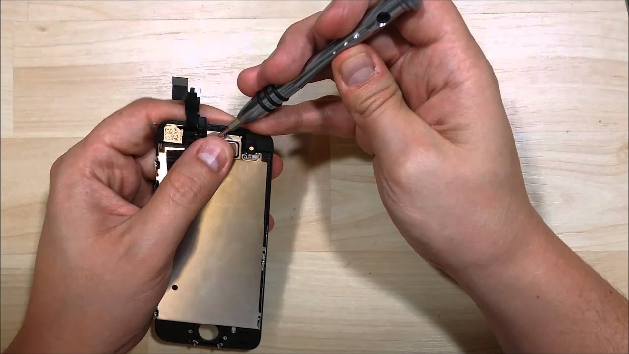 Замена ЖК-дисплея/экрана iPhone 5S - Замена камеры/кнопки «Домой»/динамика.