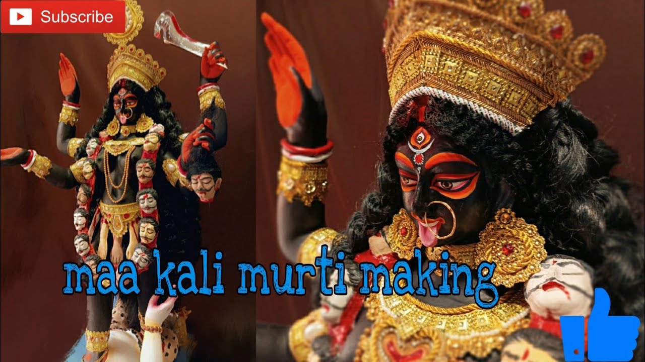 maa kali murti making/How to make maa kali idol/maa kalir murti banano/ काली माँ की मूर्ति बनाना.