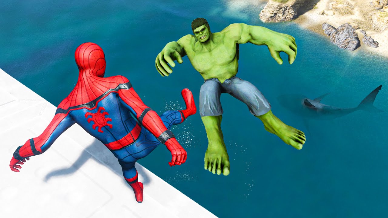 GTA 5 SPIDERMAN vs HULK Epic Ragdolls Ep.8 (Fails & Funny Moments)