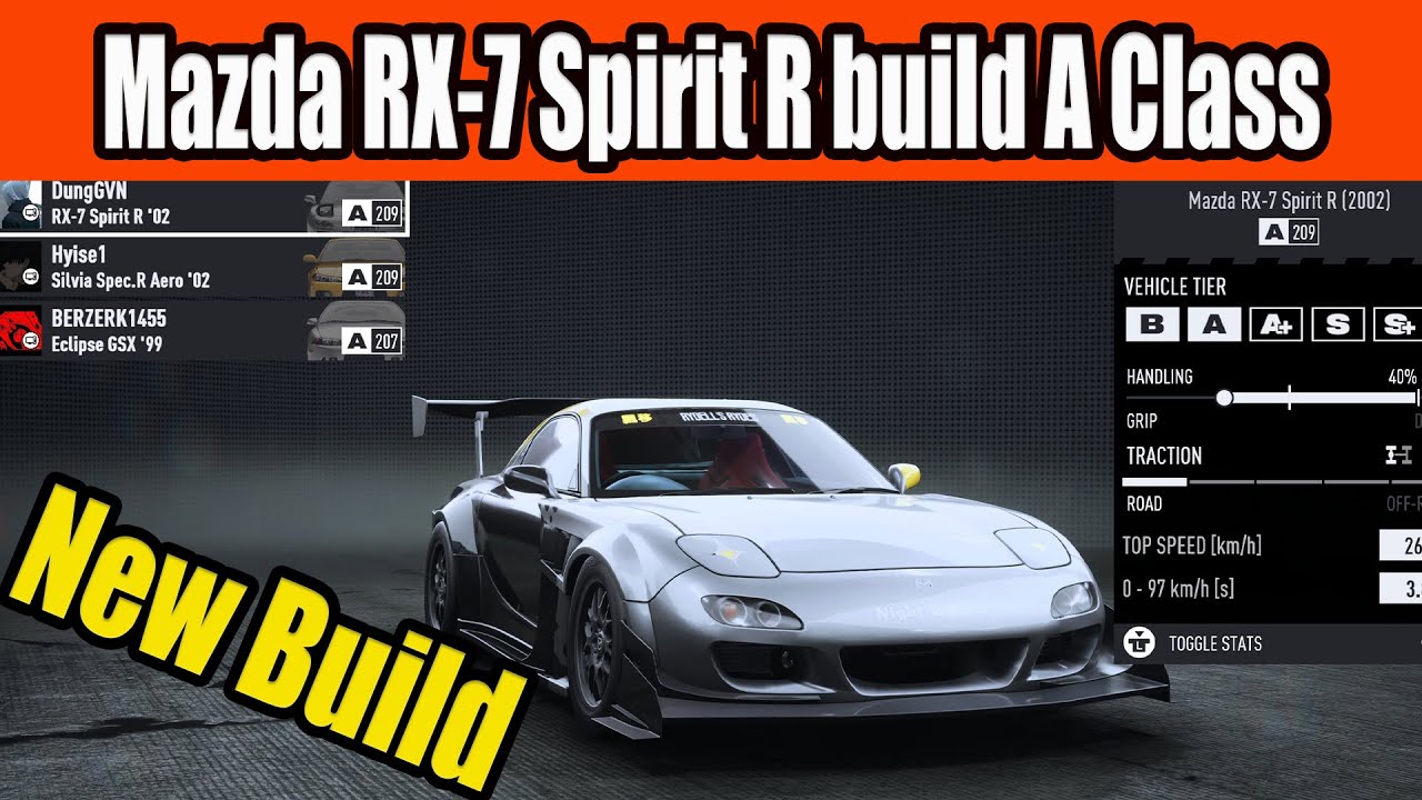 Mazda RX-7 Spirit R build A Class in NFS Unbound - New Build