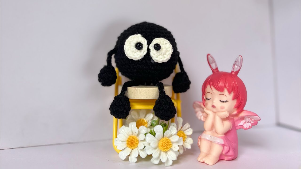 crochet soot tutorial/hướng dẫn móc con bồ hóng bằng len🥰🥰