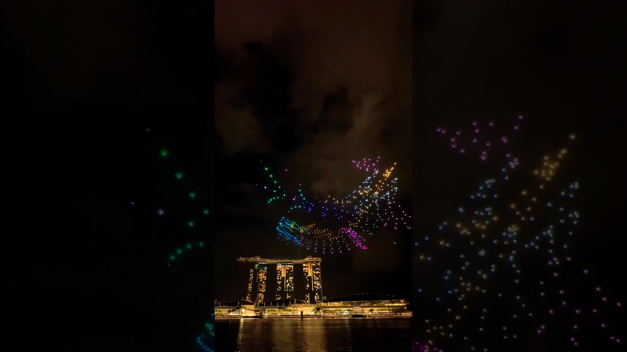 🐲 Dragon Dron Show #cny #cny2024 #droneshow #dragon #drone #sg #singapore