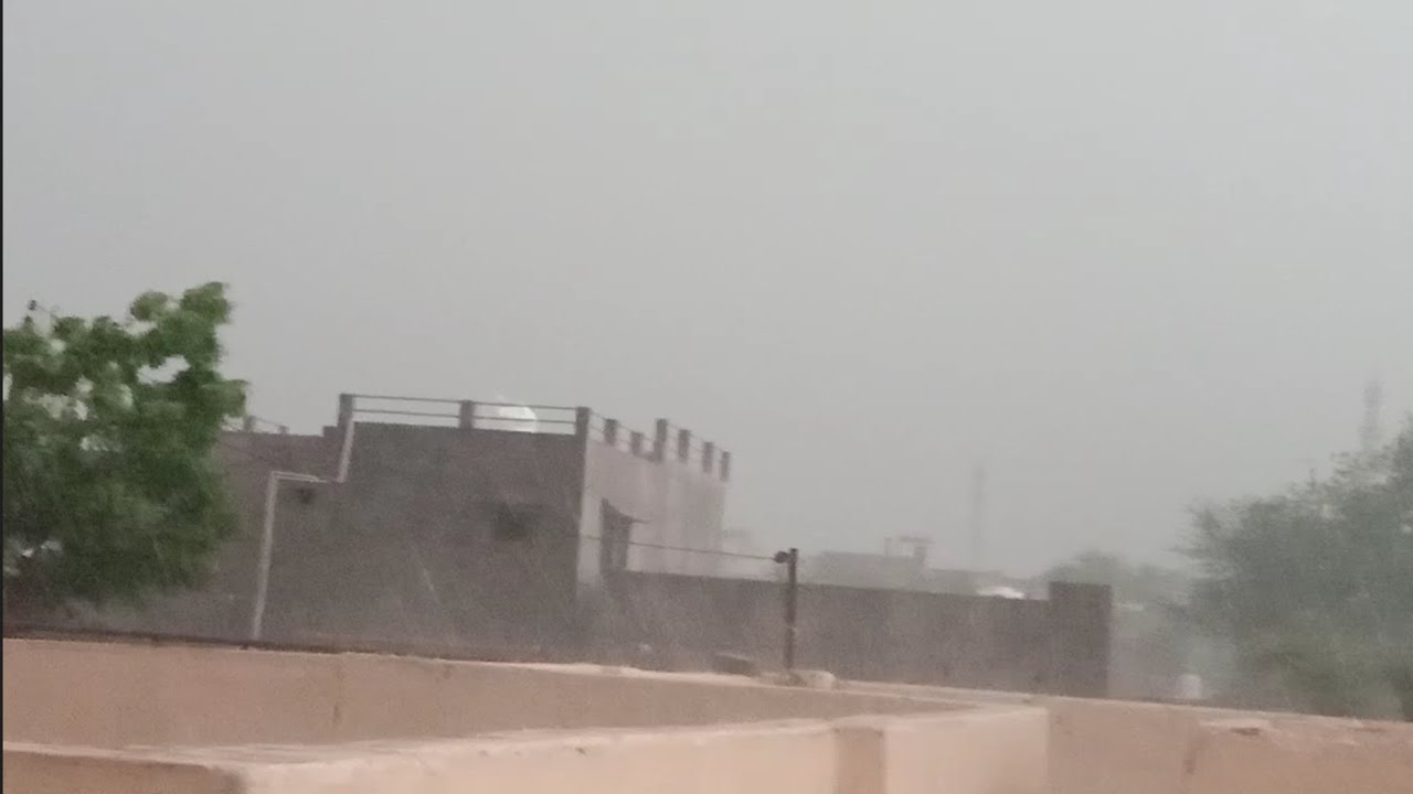 Heavy Rain in Churu, Rajasthan, India , चूरू, राजस्थान में भयंकर बारिश का एक शानदार दृश्य