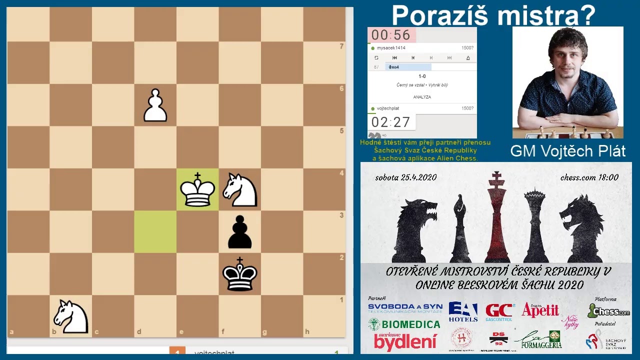 Porazíte Mistry? Simultánka a živý komentář s Vojtou Plátem