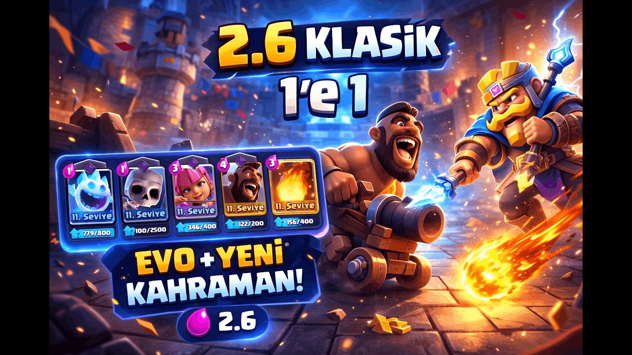 Yeni Kahraman ve Evrimle 2.6 Destesi | Clash Royale Klasik 1v1