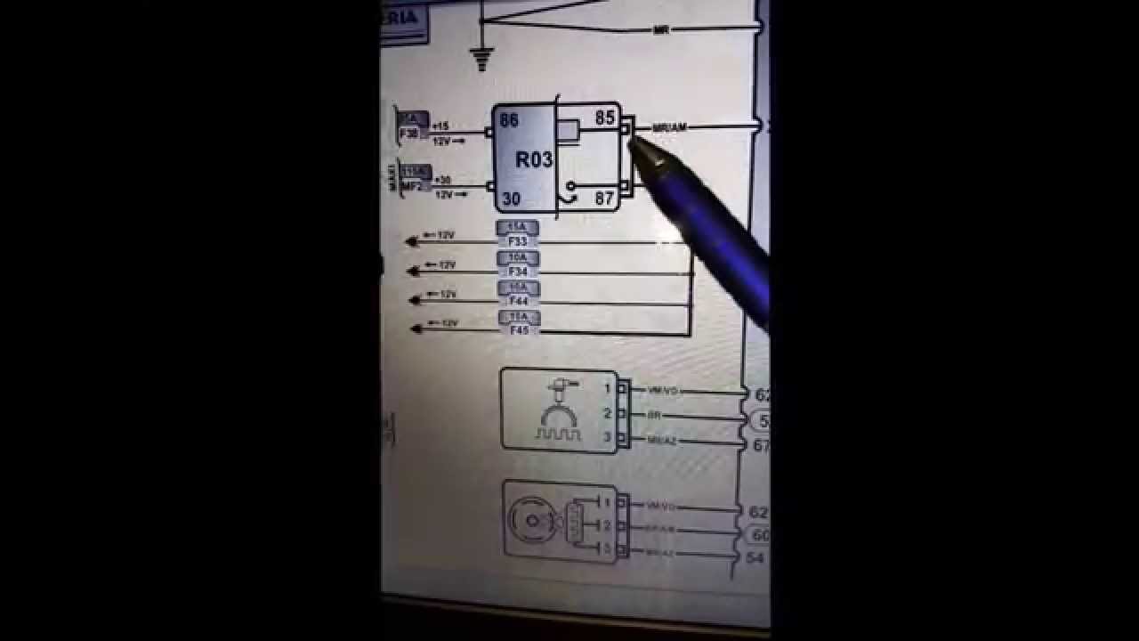 interpretação do esquema elétrico da alimentação do rele principal do fox