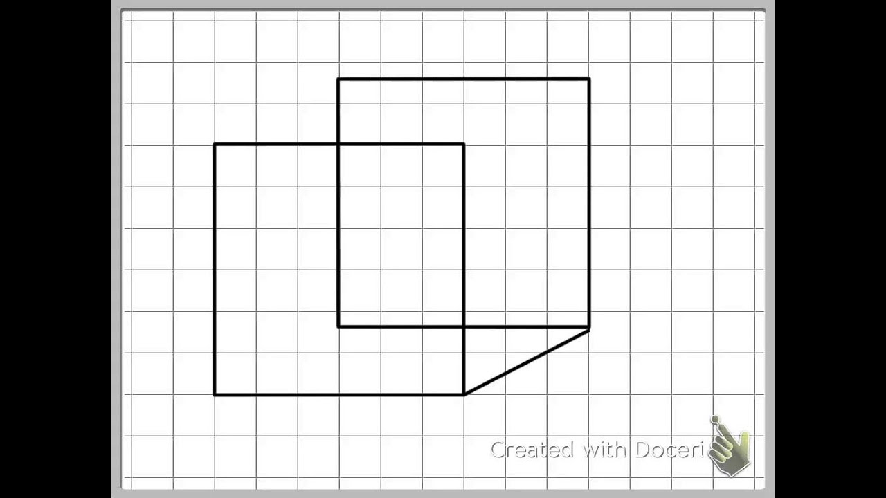 Kubus tekenen met ribben van 6 cm in parallelprojectie